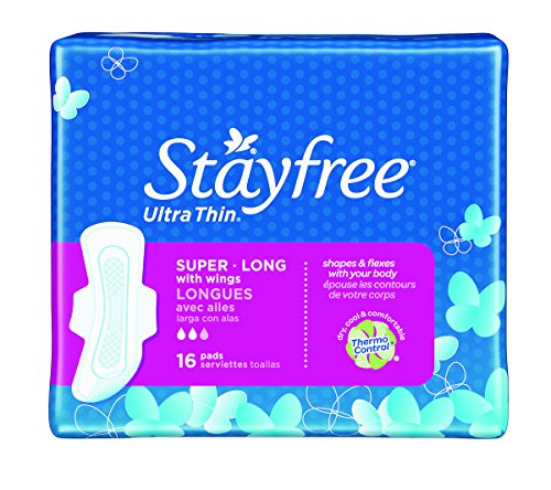 0078300070474 - STAYFREE® ULTRA THIN® SUPER LONG WITH WINGS, 16 PADS