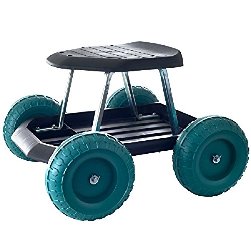 0783050367407 - GARDEN CARTS WORK SEAT STOOL SCOOTER ROLLING WHEEL WITH TOOL TRAY GARDENING WORK