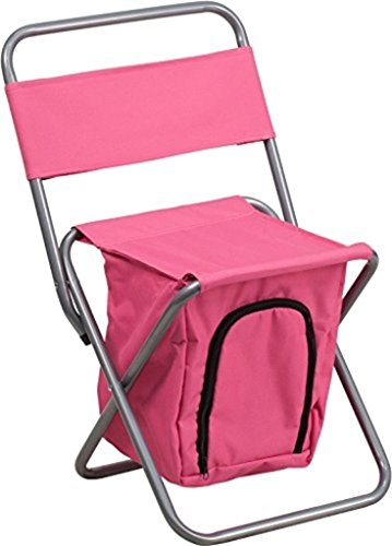 0783050367995 - FLASH FURNITURE FOLDING CAMPING CHAIR W/INSULATED STORAGE IN PINK