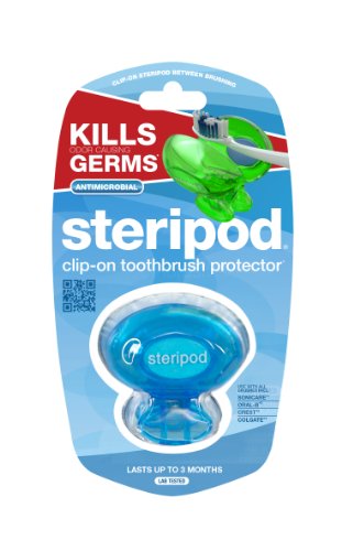 0783318655048 - STERIPOD CLIP-ON TOOTHBRUSH SANITIZER (SINGLE PACK BLUE)