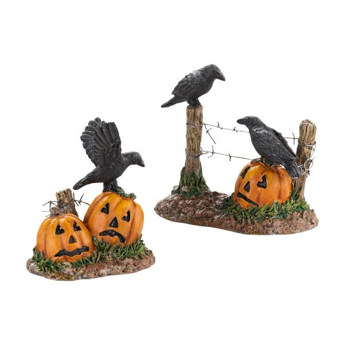 0783322659834 - DEPARTMENT 56 HALLOWEEN SEASONAL DECOR ACCESSORIES FOR VILLAGE COLLECTIONS, HALLOWEEN RAVENS, 1.77-INCH