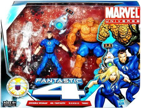 0783329384494 - MARVEL UNIVERSE 3 3/4 INCH ACTION FIGURE 3PACK FANTASTIC FOUR WITH CLEAR INVI... BY HASBRO