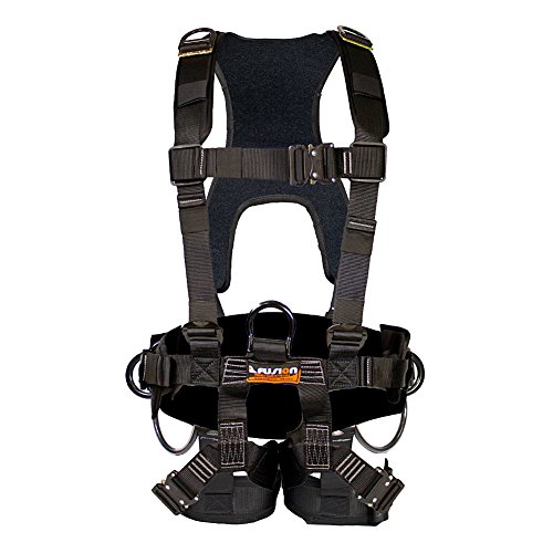 0783583173315 - FUSION CLIMB TAC-SCAPE HEAVY DUTY TACTICAL FULL BODY PADDED H STYLE RESCUE HARNESS BLACK SIZE L
