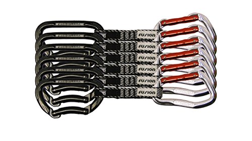 0783583176545 - FUSION CLIMB CARABINERS QUICKDRAW SETS, BLACK AND SILVER, 11CM