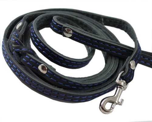 0783583802598 - 6' LONG GENUINE LEATHER BRAIDED DOG LEASH BLACK 3/8 WIDE FOR SMALL DOGS AMD PUPPIES