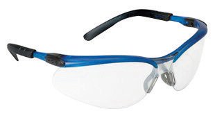 0078371114725 - AEARO CO 3M+ BX+ SAFETY GLASSES WITH OCEAN BLUE FRAME AND CLEAR POLYCARBONATE INDOOR/OUTDOOR MIRROR LENS 11472-00000