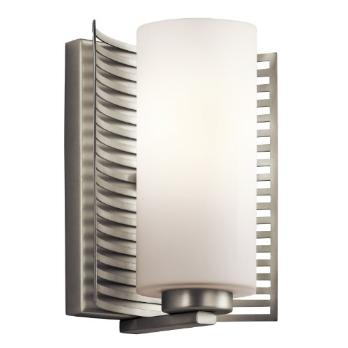0783927400435 - KICHLER LIGHTING 45431NI SELENE 1-LIGHT WALL SCONCE, BRUSHED NICKEL FINISH WITH SANIN ETCHED OPAL GLASS