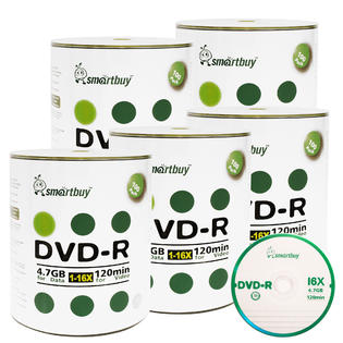 0783942718478 - 500 PACK SMARTBUY 16X DVD-R 4.7GB LOGO TOP DATA VIDEO BLANK RECORDABLE DISC