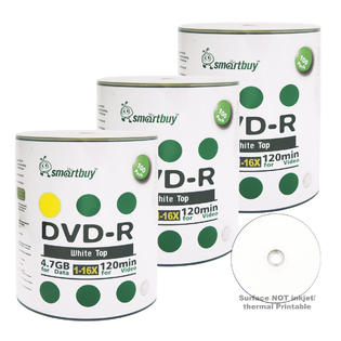 0783942718676 - 300 PACK SMARTBUY 16X DVD-R 4.7GB WHITE TOP DATA VIDEO BLANK RECORDABLE DISC