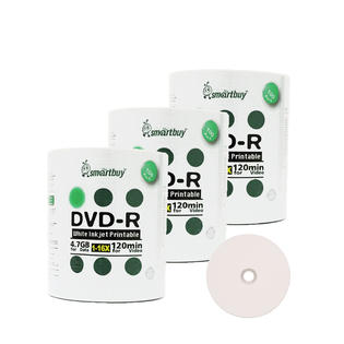 0783942718782 - 300 PACK SMARTBUY 16X DVD-R 4.7GB WHITE INKJET HUB PRINTABLE BLANK RECORD DISC