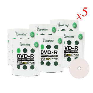 0783942718850 - 3000 PACK SMARTBUY 16X DVD-R 4.7GB WHITE INKJET HUB PRINTABLE BLANK RECORD DISC
