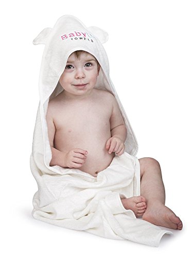 0784008182424 - BAMBOO HOODED BABY TOWEL WITH BEAR EARS, ORGANIC, HYPOALLERGENIC, ANTIBACTERIAL, PREMIUM SOFT FEEL PERFECT FOR INFANTS AND BABIES, SUPER ABSORBENT, QUICK DRY MADE BY BABYDRY TOWELS.