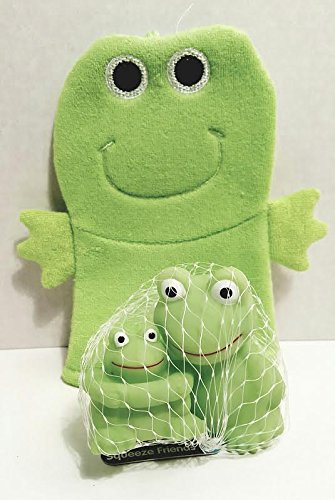 0784016674942 - SESAME STREET BABY BATH FROG PUPPET MITT AND TWO RUBBER FROG DUCKIES