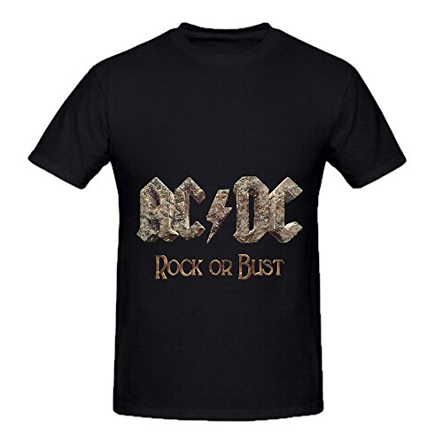 7840382741688 - AC DC ROCK OR BUST TOUR POP MENS CREW NECK MUSIC SHIRTS BLACK