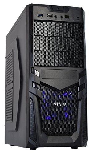 7841449278147 - VIVO ATX MID TOWER ECONOMY COMPUTER GAMING PC CASE / BLACK DESKTOP SHELL / 4 FAN MOUNTS, USB 3.0 PORT (CASE-V01)