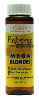 0784190880542 - L'OREAL PREFERENCE # MB3 MEGA BLONDE-BEIGE BLONDE (CASE OF 6) BY L'OREAL PARIS
