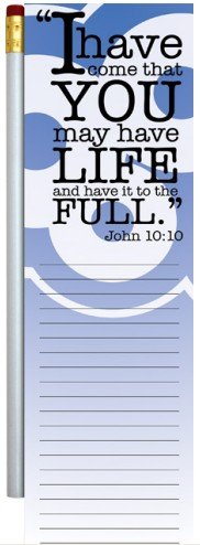 0784229198655 - WELLSPRING MAGNETIC REFRIGERATOR NOTE PAD WITH PENCIL, INSPIRATIONS, HAVE LIFE...TO THE FULL. (JOHN 10:10)