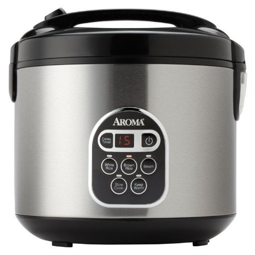 7842500583750 - AROMA HOUSEWARES 20 CUP COOKED (10 CUP UNCOOKED) DIGITAL RICE COOKER, SLOW COOKER, FOOD STEAMER, SS EXTERIOR (ARC-150SB)