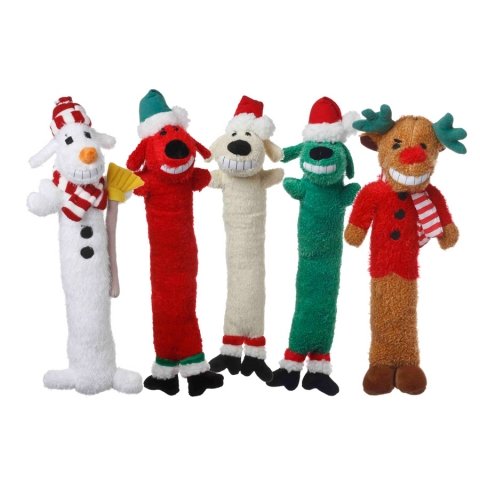0784369178647 - 18 CHRISTMAS LOOFA PLUSH WITH SQUEAKER HOLIDAY BY MULTIPET (ONE TOY - STYLES VARY)