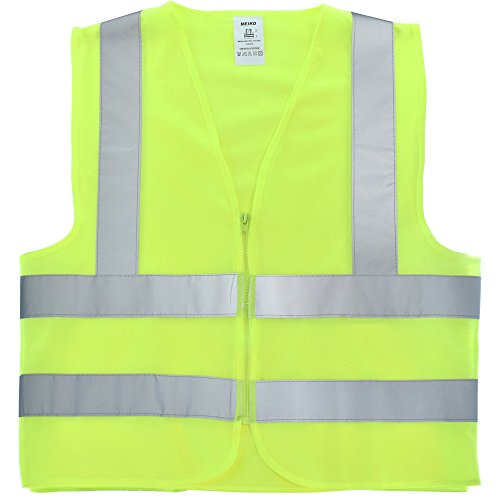 7844908467106 - NEIKO HIGH VISIBILITY ZIPPER FRONT SAFETY VEST WITH REFLECTIVE STRIPS, NEON YELL