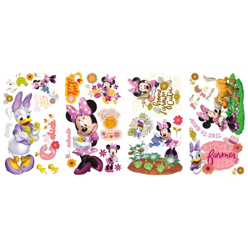 0784497763326 - ROOMMATES RMK2075SCS MICKEY AND FRIENDS MINNIE MOUSE BARNYARD CUTIES PEEL AND STICK WALL DECALS