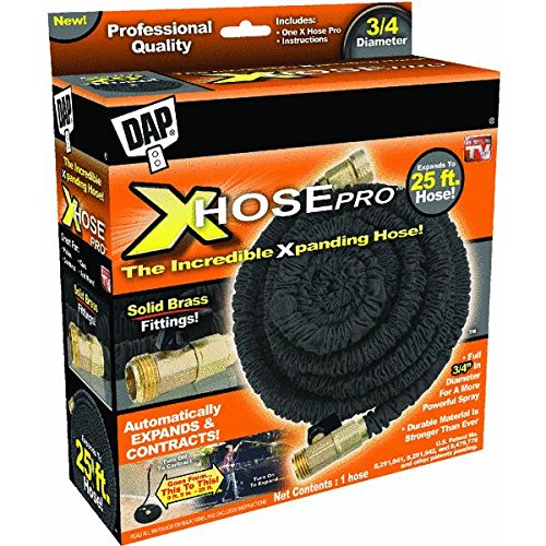 0784497907492 - DAP 09106 XHOSE PRO THE ORIGINAL EXPANDING HOSE, BLACK WITH SOLID BRASS FITTINGS, 25-FEET