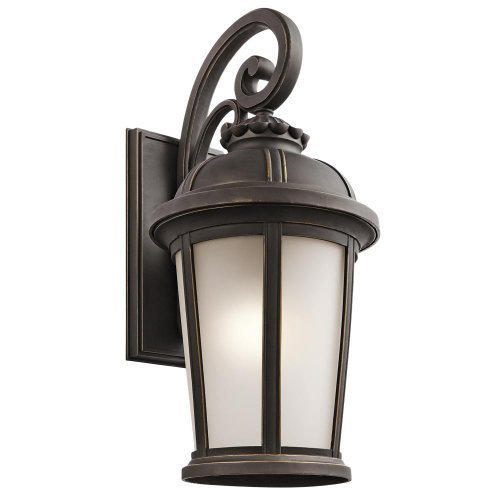 0784497992375 - KICHLER LIGHTING 49414RZ RALSTON 1-LIGHT EXTERIOR WALL LANTERN, RUBBED BRONZE FINISH WITH SATIN ETCHED GLASS BY KICHLER LIGHTING