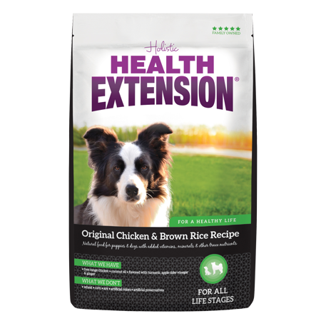 0784672108027 - HEALTH EXTENSION PET CARE 587210 CHICKEN & BROWN RICE RECIPE DRY DOG FOOD - CASE OF 12