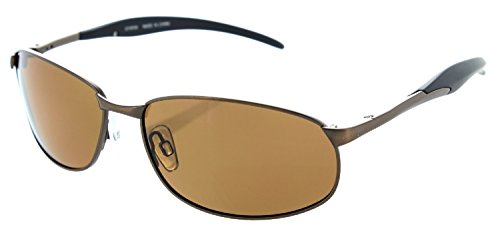 0784672228312 - FIORE METAL FRAME POLARIZED FISHERMAN SUNGLASSES GOLF CYCLING FLYING OUTDOOR SPORTS (BRONZE/BROWN)