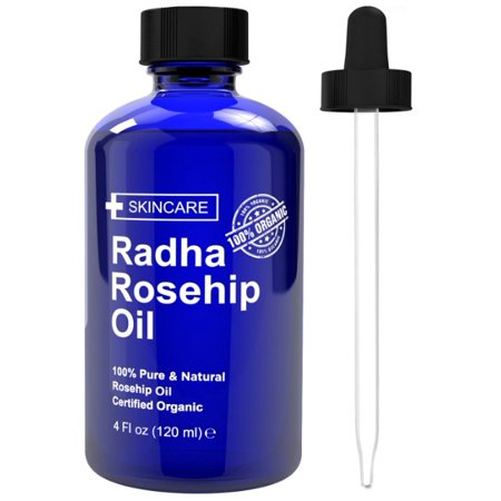 0784672267724 - RADHA BEAUTY ROSEHIP OIL - 100% PURE COLD PRESSED CERTIFIED ORGANIC 4 FL. OZ. - BEST MOISTURIZER TO HEAL DRY SKIN & FINE LINES - VIRGIN ROSE HIP SEED OIL FOR FACE AND SKIN