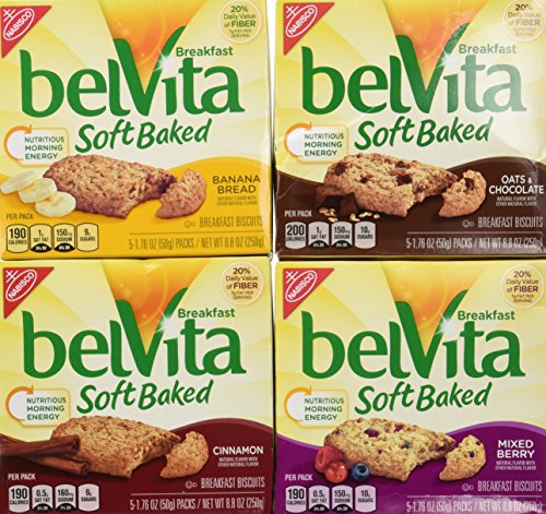 0784672340519 - NABISCO, BELVITA, SOFT BAKED BREAKFAST BISCUITS VARIETY PACK, 8.8OZ BOXES (PACK OF 4 DIFFERENT FLAVORS)