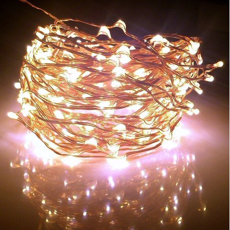 0784672380379 - STARRY LIGHTS 40FT / 240 LEDS BY QUALIZZI® - SOFT WARM WHITE LED COLOR ON EXTRA LONG COPPER WIRE STRING LIGHT + FREE E-BOOK - WHITE POWER ADAPTOR 110/240V (FOR U.S.A & E.U. & AU.)