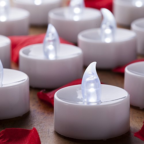 0784672397179 - MARS LED TEA LIGHTS - 24 COOL WHITE UNSCENTED TEALIGHT CANDLES BONUS DECOR ROSE PETALS - 1.4X1.4 HEIGHT 72 HOURS - CANDLE GIFT SET FOR HOME, OUTDOOR, BIRTHDAY PARTIES, BRIDE.