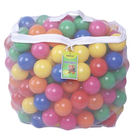0784672420235 - CLICK N' PLAY PACK OF 200 PHTHALATE FREE PBA FREE CRUSH PROOF PLASTIC BALL, PIT BALLS - 6 BRIGHT COLORS IN REUSABLE AND DURABLE STORAGE MESH BAG WITH ZIPPER