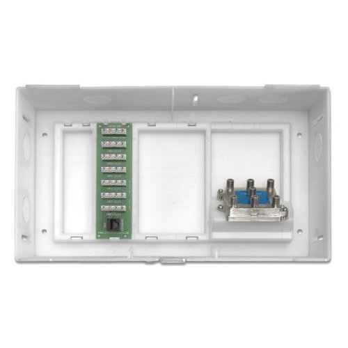 0078477180723 - LEVITON 47604-F6S MULTI DWELLING UNIT, MDU KIT, PLUS 1 X 6 TELEPHONE EXPANSION BOARD AND 6-WAY VIDEO SPLITTER, ABS ENCLOSURE AND COVER, WHITE
