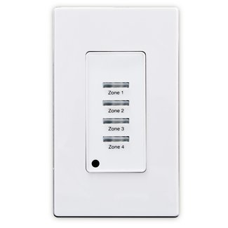 0078477235546 - LEVITON LVS-4W LOW VOLTAGE PUSHBUTTON STATION, 4 BUTTON-ON/OFF, 1 GANG, WHITE