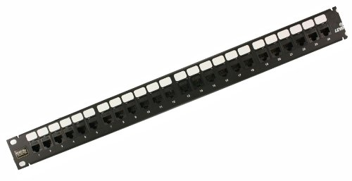 0078477385760 - LEVITON 5G270-U24 GIGAMAX 5E QUICKPORT PATCH PANEL, 24-PORT, 1RU, CAT 5E, CABLE MANAGEMENT BAR INCLUDED