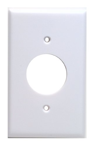 0078477443408 - LEVITON 88004 1-GANG SINGLE 1.406-INCH HOLE DEVICE RECEPTACLE WALLPLATE, STANDARD SIZE, THERMOSET, DEVICE MOUNT, WHITE