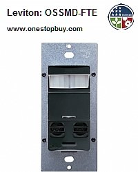 0078477487006 - LEVITON OSSMD-FTE OCCUPANCY SENSOR DECORA STYLE WALL SWITCH PIR/ULTRASONIC AUTO/MANUAL-ON/AUTO-OFF SINGLE-POLE MULTI-LOCATION DUAL RELAY, 2ND RELAY FAN DELAY NAFTA NEUTRAL REQUIRED - BLACK (PKG OF 3)