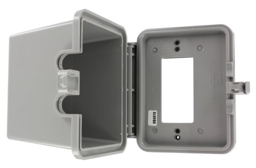 0078477855980 - LEVITON 5997-DGY 1-GANG RAINTIGHT WHILE IN USE STANDARD COVER, EXTRA DEEP, FOR DECORA OR GFCI DEVICES, HORIZONTAL MOUNT, GRAY BASE AND COVER