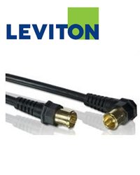 0078477857694 - LEVITON C5851-3GO RG59 COAXIAL CABLE WITH MOLDED ON GOLD F CONNECTOR PLUGS ON EACH END, BLACK, 3-FOOT
