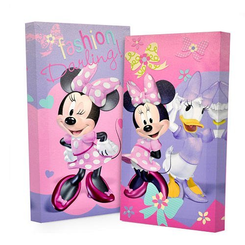 0784857601275 - DISNEY MINNIE MOUSE CANVAS WALL ART (2 PACK), 7 X 14