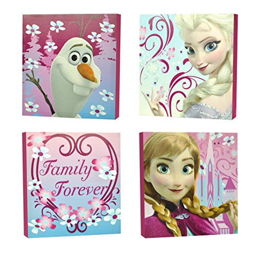 0784857638943 - DISNEY FROZEN SQUARE CANVAS WALL ART 11 TOY (PACK OF 4)