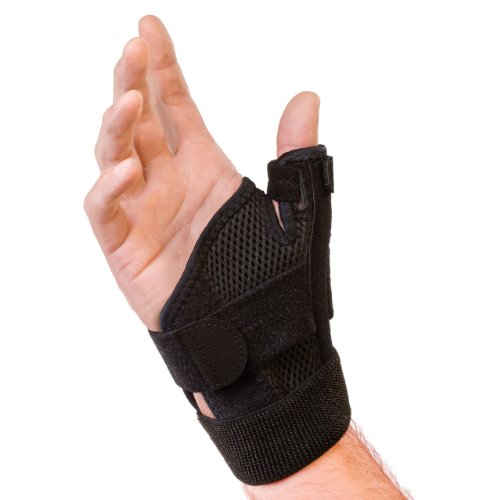0784922506986 - MUELLER SPORTS MEDICINE REVERSIBLE THUMB STABILIZER, BLACK, MEASURE AROUND WRIST- FITS 5.5 - 10.5 INCHES