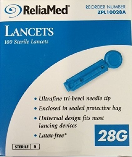 0784922577382 - RELIAMED UNIVERSAL SAFETY SEAL LANCETS, 28 GUAGE, 100/BX BY RELIAMED