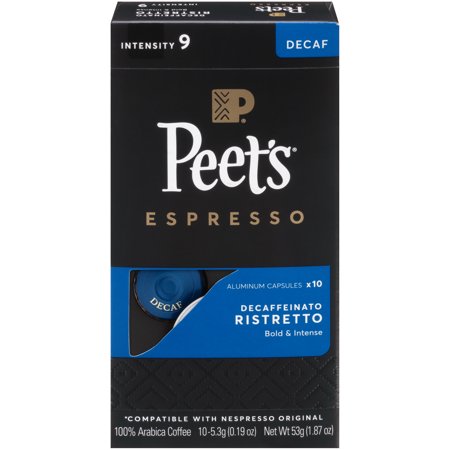 0785357021969 - PEET’S COFFEE ESPRESSO CAPSULES DECAFFEINATO RISTRETTO INTENSITY 9, SINGLE CUP COFFEE PODS, COMPATIBLE WITH NESPRESSO ORIGINAL BREWERS, 10COUNT