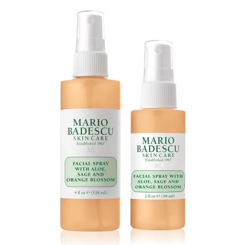 0785364135161 - MARIO BADESCU FACIAL SPRAY WITH ALOE, SAGE AND ORANGE BLOSSOM FOR ALL SKIN TYPES | FACE MIST THAT HYDRATES & UPLIFTS | 4 FL OZ & 2 FL OZ COMBO