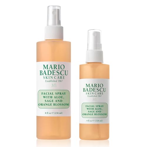 0785364135178 - MARIO BADESCU FACIAL SPRAY WITH ALOE, SAGE AND ORANGE BLOSSOM FOR ALL SKIN TYPES | FACE MIST THAT HYDRATES & UPLIFTS | 8 FL OZ & 4 FL OZ COMBO