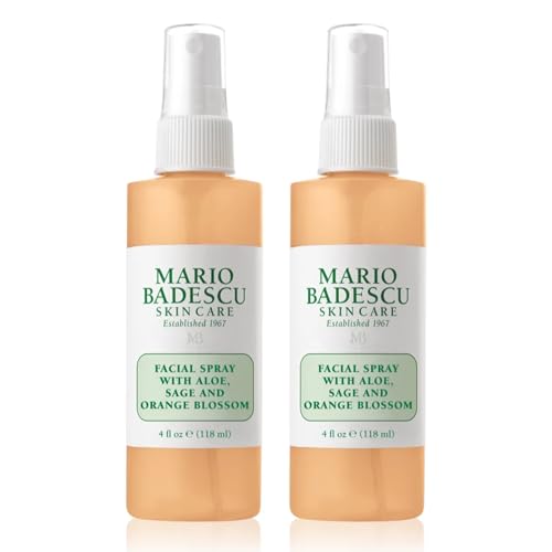 0785364135185 - MARIO BADESCU FACIAL SPRAY WITH ALOE, SAGE AND ORANGE BLOSSOM FOR ALL SKIN TYPES | FACE MIST THAT HYDRATES & UPLIFTS | 4 FL OZ & 4 FL OZ COMBO