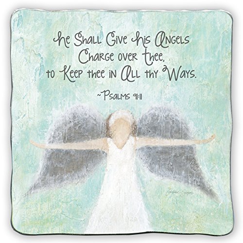 0785525275514 - CATHEDRAL ART SIM138 ANGEL BLESSING ART METAL SQUARE PLAQUE, 5-INCH